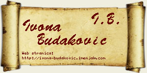 Ivona Budaković vizit kartica